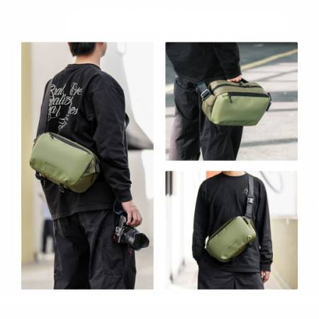 K&F Concept KF4381 Alpha Sling Bag 10 l - torba fotograficzna typu sling - przykład użycia